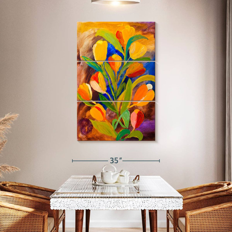 Avery gracieuses fleurs abstraites, H 50 po x l 32 po