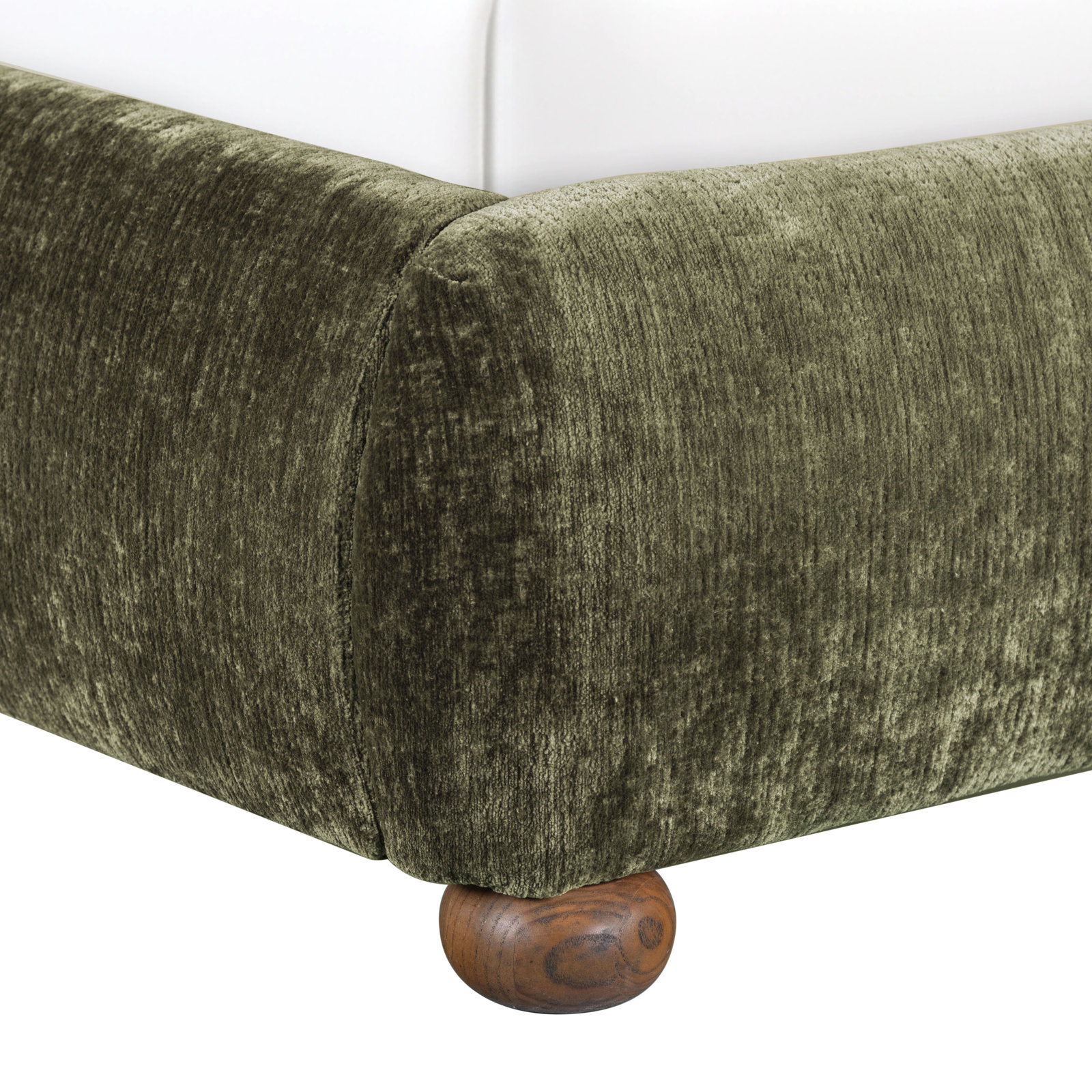 Liza Velvet Upholstered Bed, Queen, Dark Green Chenille