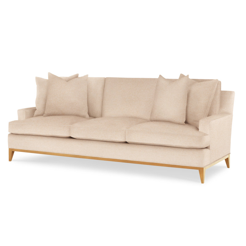 Dapper Upholstered 88'' Sofa, Amber, Structure Royal Blue