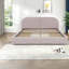 Grands lits modernes avec rangement, tissu d'ameublement en bois aggloméré, rose