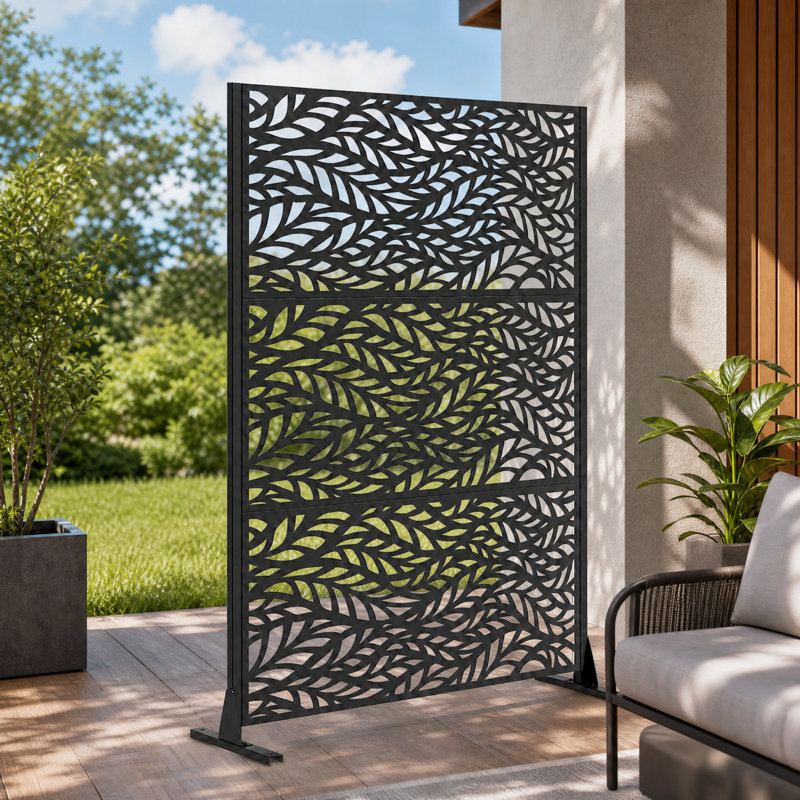 Outdoor Freestanding Metal Privacy Screen Panel