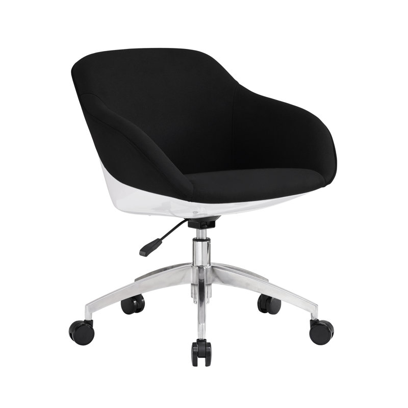 Chaise de bureau rembourrée Latitude Run Home Office, noir