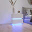 Table de chevet 2 tiroirs blanche brillante avec table de chevet à lumière RVB avec contrôle Bluetooth