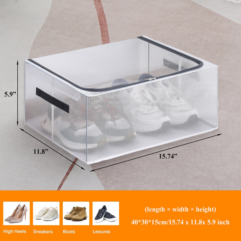 2 Pair Stackable Shoe Storage Box