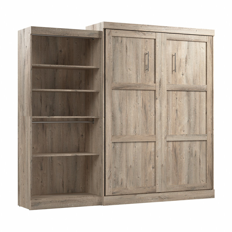 Arlex Queen Bed with Storage Unit (101W), Rustic Brown