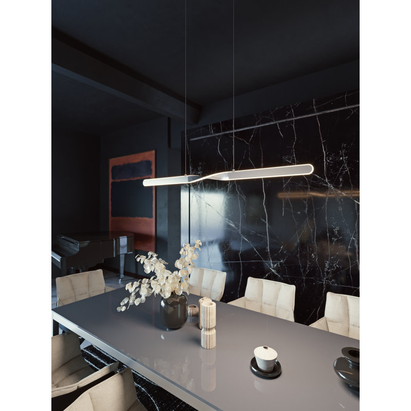 Adalayna 2 - Light Kitchen Island Linear LED Pendant, Satin Nickel