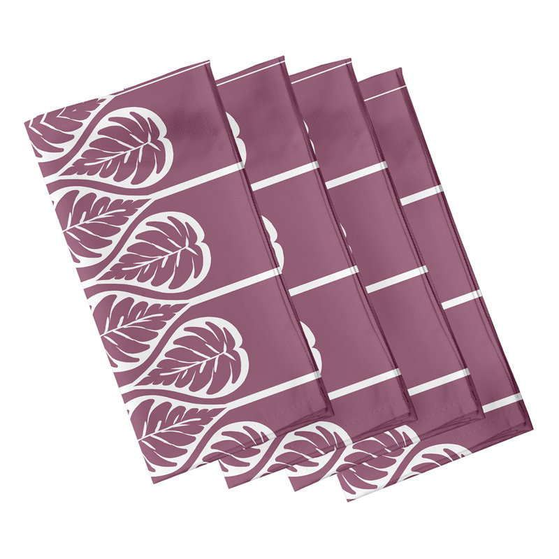 Chyane Polyester Floral Square Napkin, Purple