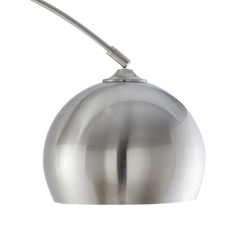 Lampe sur pied arquée 80 po Poyen, Acier inoxydable, Noir / argent