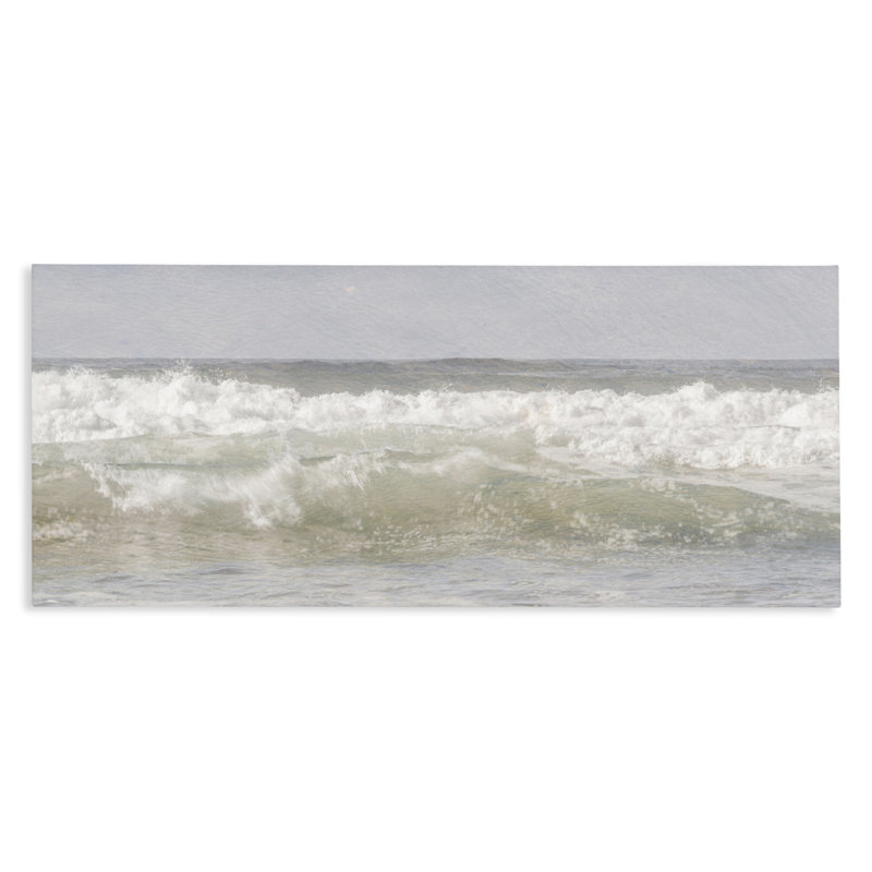 Toile panoramique avec vagues déferlantes, design par Melissa McClain, H 13 po x l 30 po