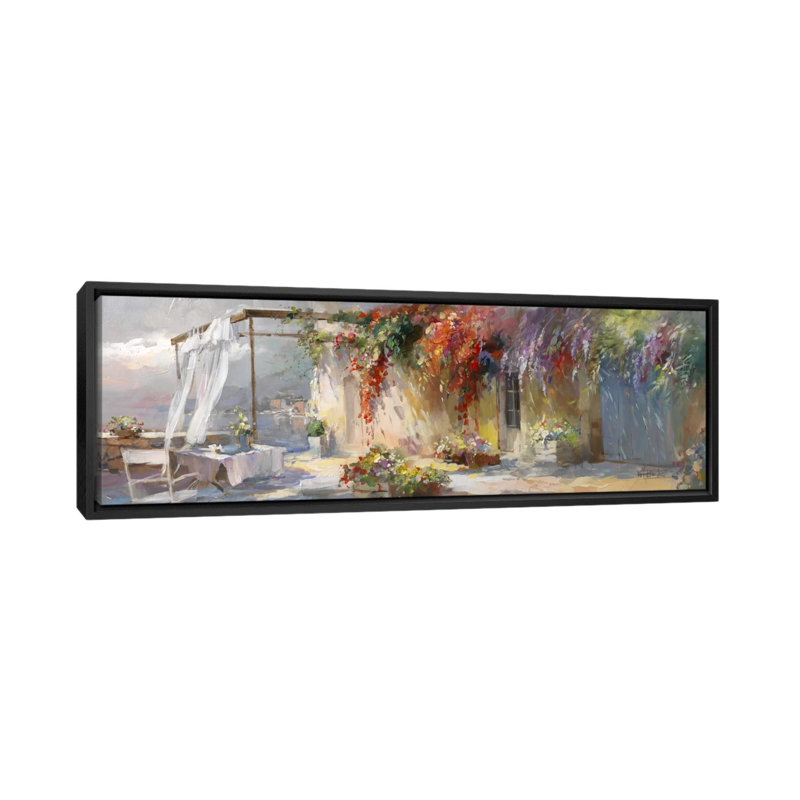« gardino i », reproduction sur toile, H 12 po x l 36 po x P 1,5 po, Toile avec cadre noir
