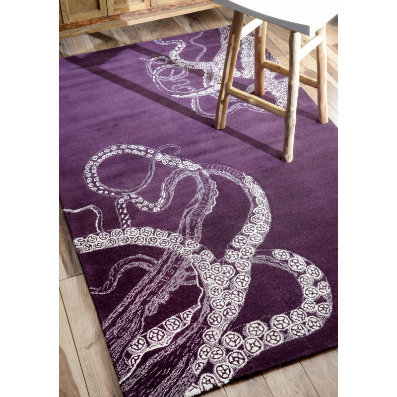 Tapis mauve Lilliana Octopus Tail, 7'6" x 9'6"