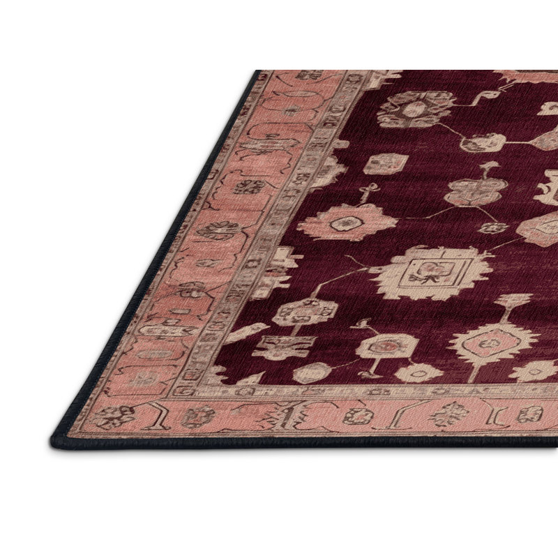 Machine Washable Overdyed Red Area Rug, Rectangle 2' x 3'