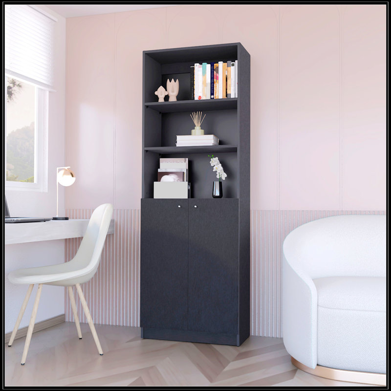 2-Door Bookcase, Black