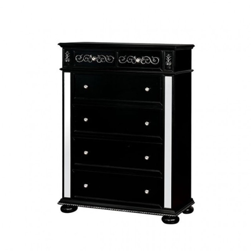 Commode 5 tiroirs Madson, Noir