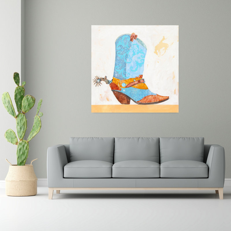 Boy Boot Contemporary Abstract Art, 48" H x 48" W