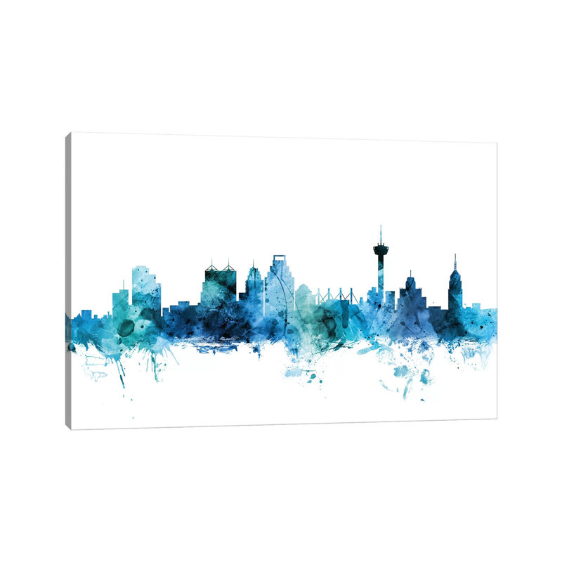 San Antonio, Texas Skyline by Michael Tompsett - Wrapped Canvas Gallery-Wrapped Canvas Giclée, 20.32 cm H x 30.48 cm W
