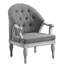 Chaise grise en tissu gris et blanc antique