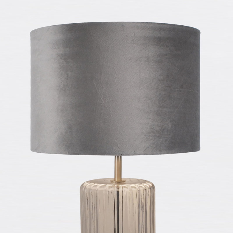 Colberg Glass Table Lamp, Chrome/Clear Fluted