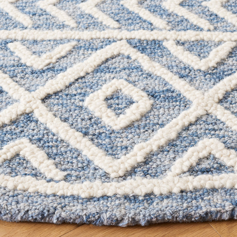 Metro Hand Tufted Wool And Cotton With Latex Southwestern Rug, Round 6'