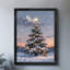 Arbre de Noël noir encadré, art mural de style rétro, impressions encadrées-993185062