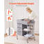Table à langer pour bébé, table à langer portable avec 3 tiroirs en tissu et roues verrouillables, table à langer multifonctionnelle à hauteur réglable avec rangement pour chambre de bébé, gris