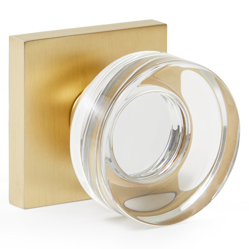 Poignée de porte Florence en or satiné avec poignée en cristal, Fausse poignée simple