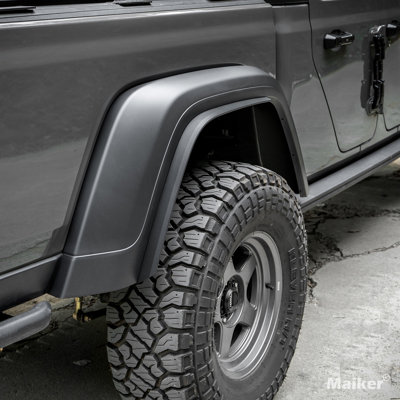 Front & Rear Fenders Compatible With 2020-2024 Jeep Wrangler Gladiator JT Mojave & Rubicon, Off-Road Wheel Fender Liner Set 4 Pcs(Only Fit High Clearance Fender Flares)