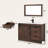 48" Bathroom Vanity With Sink, Faucet, Mirror, Sliding Barn Door, And Drawers-377854939-388699291
