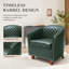 Fauteuil demi-tonneau en cuir moderne avec dossier capitonné à losanges et garniture cloutée-677053475