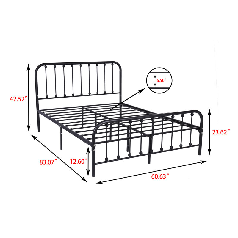 Lit plateforme Glyn, Grand, Noir