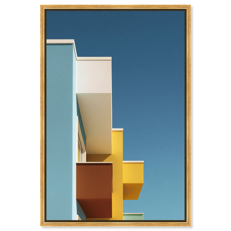 Orthogonal Sky View Architecture Canvas Print by Oliver Gal, Black Frame, 10 x 15, 17"H x 25"W, Gold Floater Frame