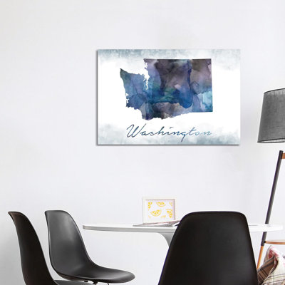 Washington State Bluish - Wrapped Canvas Print