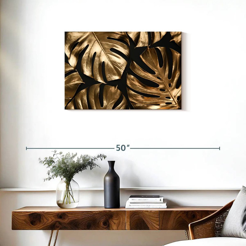 Harnek Golden Tropical Monstera, H 20 po x l 30 po