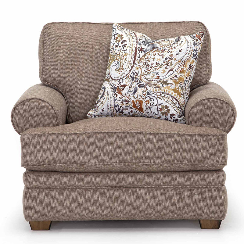 Mascoutah 43.5" Wide Polyester Armchair, Teak 100% Polyester