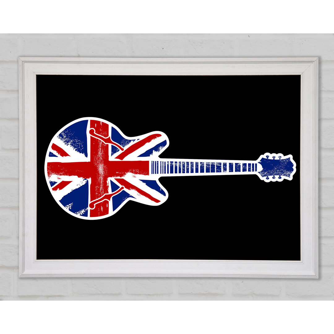 Gitarre Britische Flagge - Einzelner Bilderrahmen Kunstdrucke