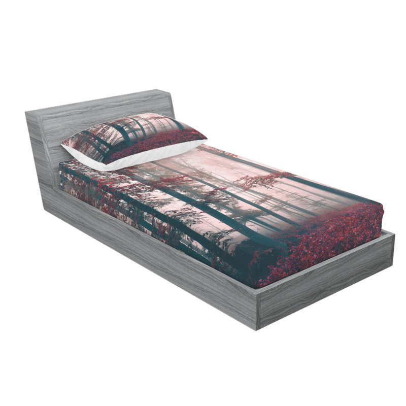 Forest Microfiber Sheet Set, Twin Sheet Set + Fitted Sheet + 1 Pillowcase