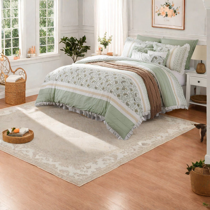 Ensembles de literie de très grande qualité en coton de première qualité, confort campagnard floral pour la maison