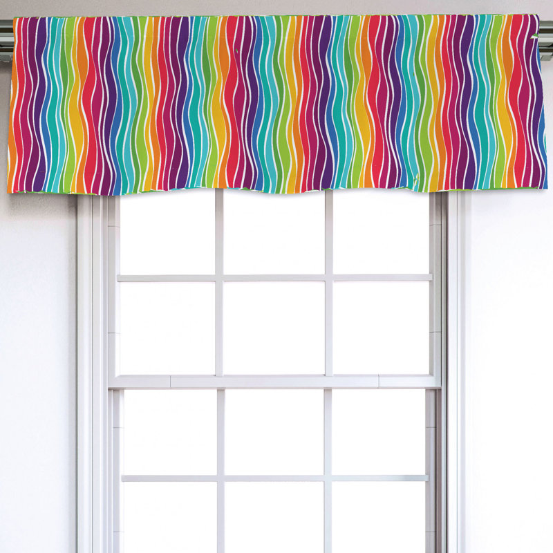 Sateen Striped Ruffled Window Valance