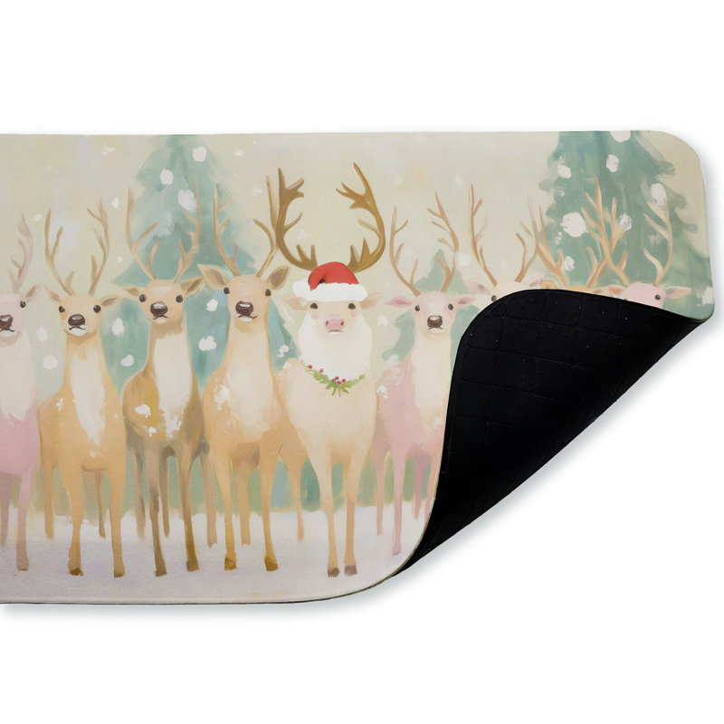 Tapis de sol Pastel Santa's Reindeer