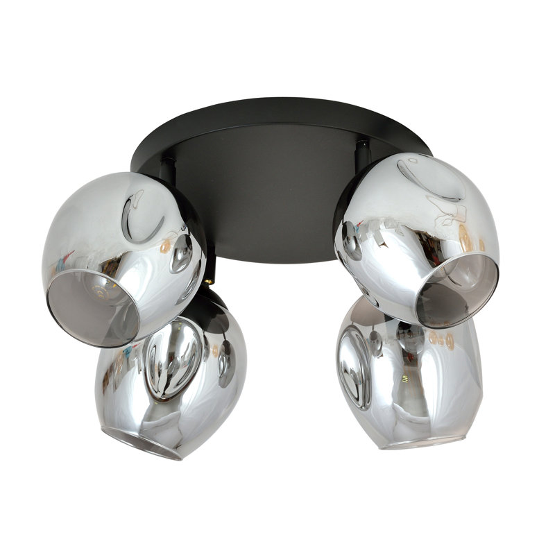 3-Light Flush Mount, Graphite