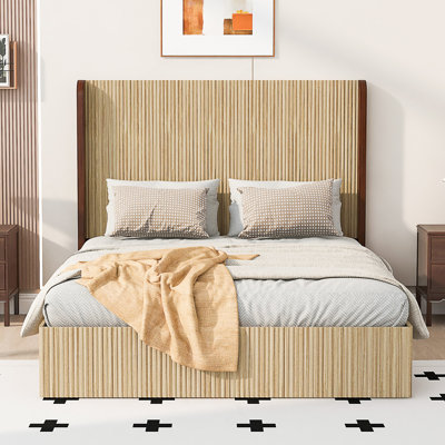 Base de lit plateforme en bois pour grand lit
