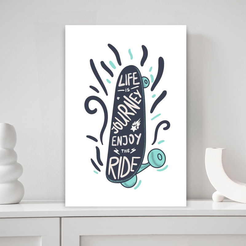 Affiche murale urbaine contemporaine sur le thème du skateboard, H 18 po x l 12 po