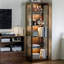 Vitrines en bois massif brun noisette