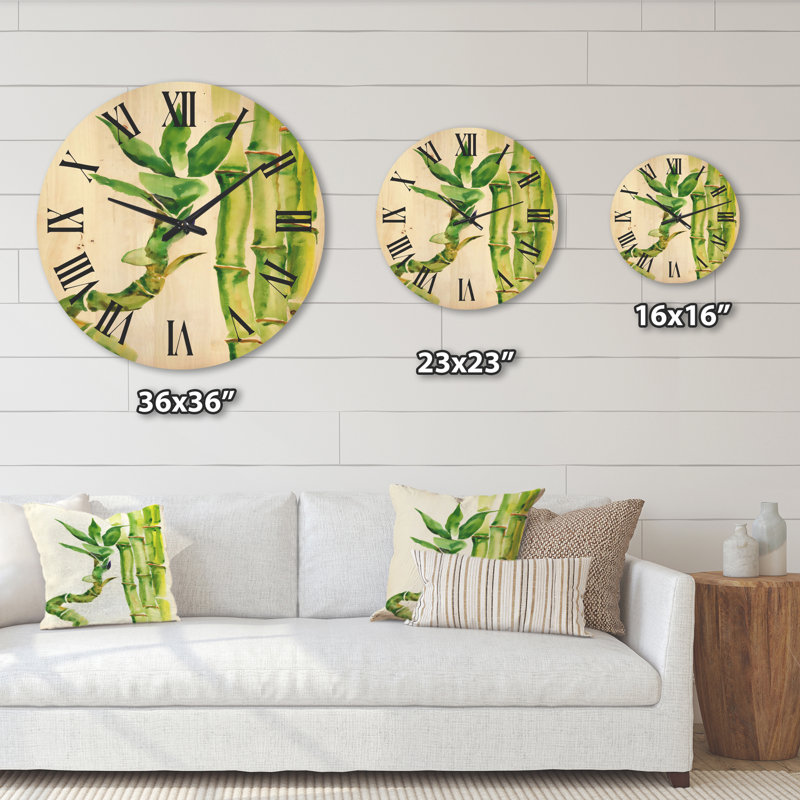 Horloge murale en bois Bamboo Branches in the Forest VI, Petit
