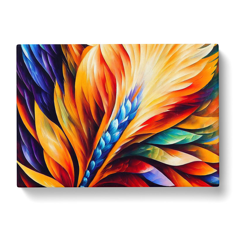 Bird Feather Art Vol.1 Abstract - Wrapped Canvas, 35cm H x 50cm W x 3cm D