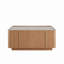Table basse de 31,5 pouces carrée avec tiroirs de rangement, table basse moderne en bois avec plateau en verre, tables de centre de table de thé pour bureau de salon, noyer