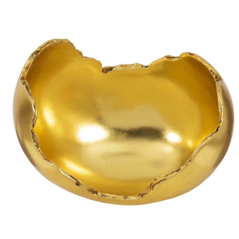 Burled Bowl, Resin, Gold Leaf Finish