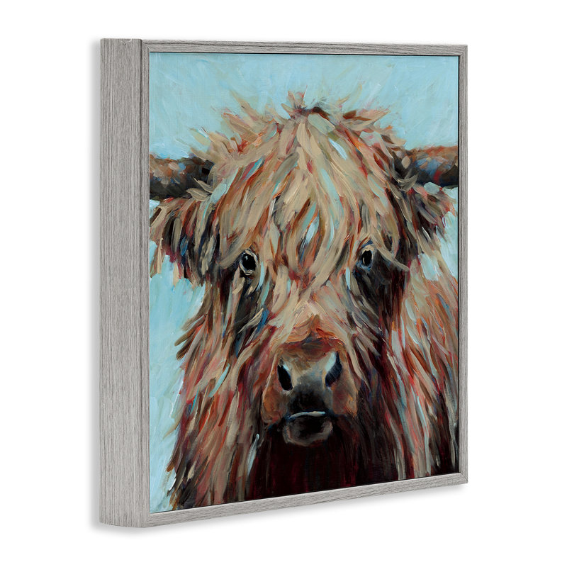 Vache sur giclée encadrée, par Wani Pasion, Estampe numérique Farmhouse, H 12 po x l 12 po