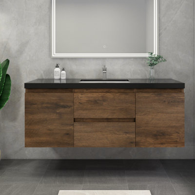 Castin 60" Wall-Mounted Single Bathroom Vanity Set