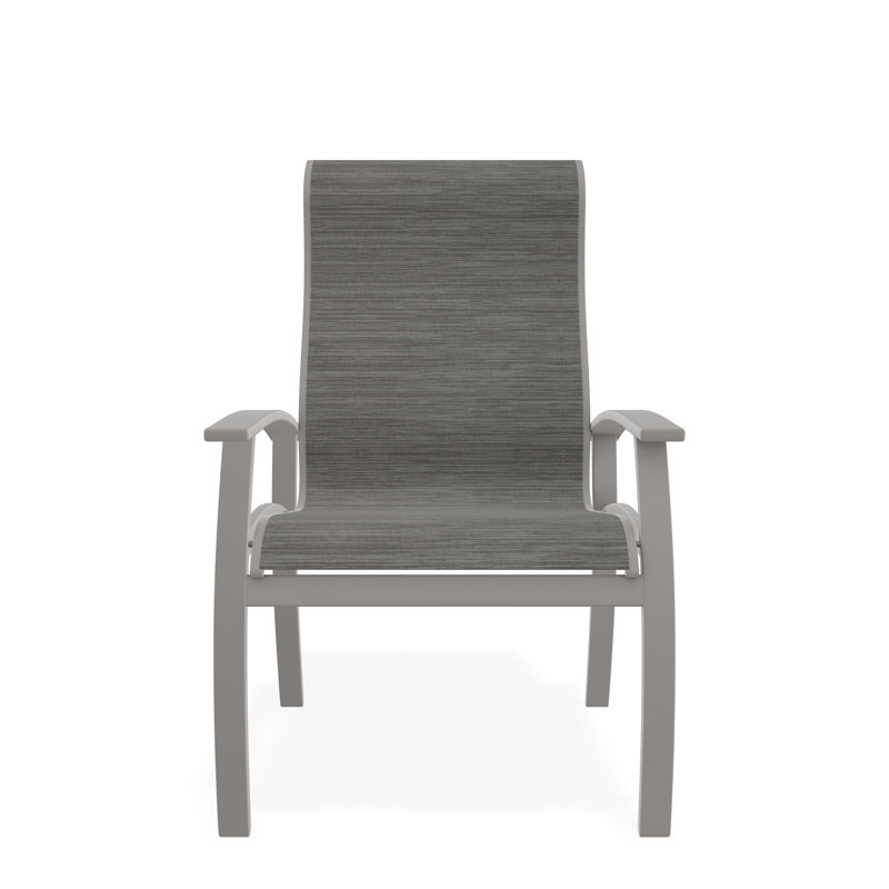Belle Isle Outdoor Dining Armchair, Smoke, Warm Gray